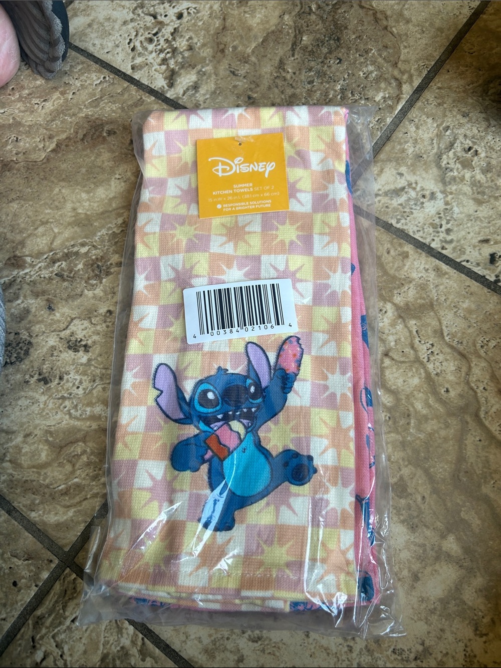 Disney Kids Yellow & Blue Stitch Kitchen Towel Set